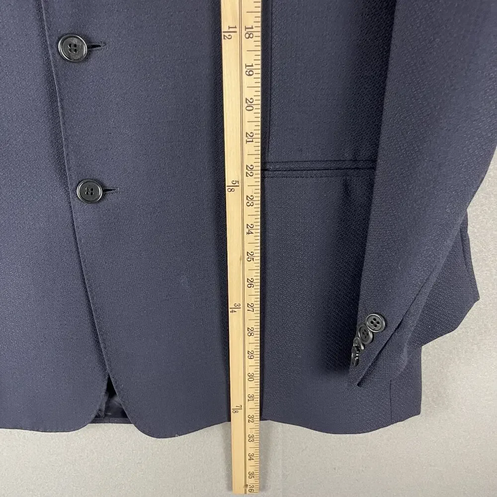 Luciano‎ Carreli Wool Blazer Sport Coat Mens 46R Blue Super 120s Career Italy